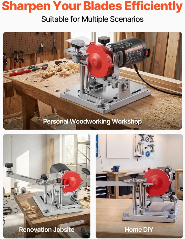 VEVOR Diskinio pjūklo ašmenų galąstuvas, 140W 5700RPM