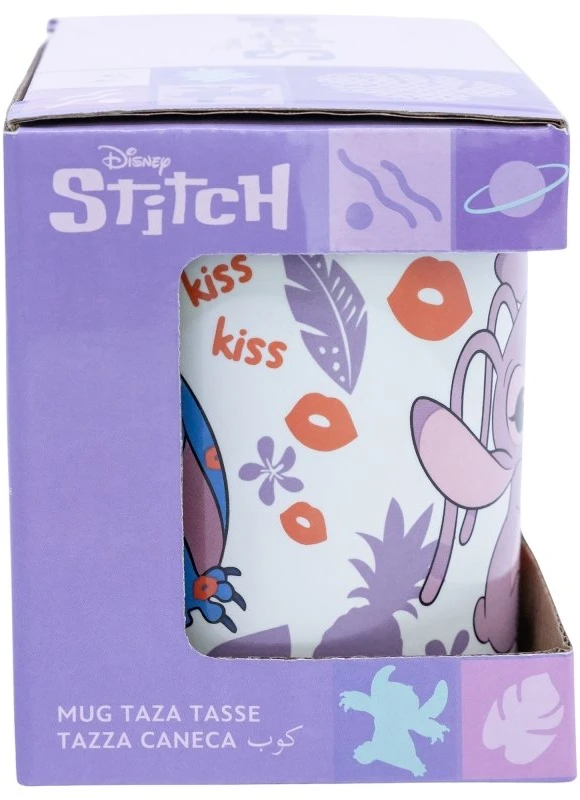 Gertuvė Disney Stitch - keraminis puodelis dovanų dėžutėje iš Stitch & Angel kolekcijos, 325 ml