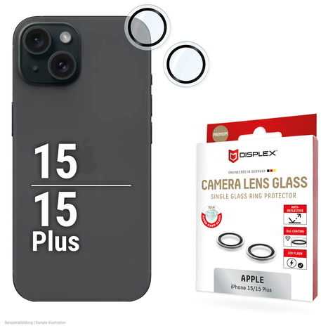 Evi DISPLEX CAM GLASS VIENO LĘŠIO DISPLEKSAS IPHONE 15/15 PLUS