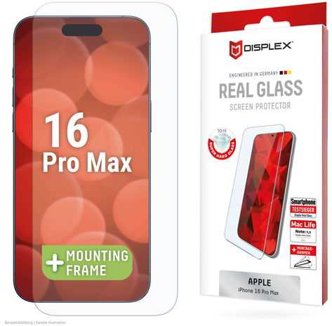 Apple iPhone 16 Pro Max tikras ekrano stiklas, pagamintas iš „Displex“ skaidraus stiklo