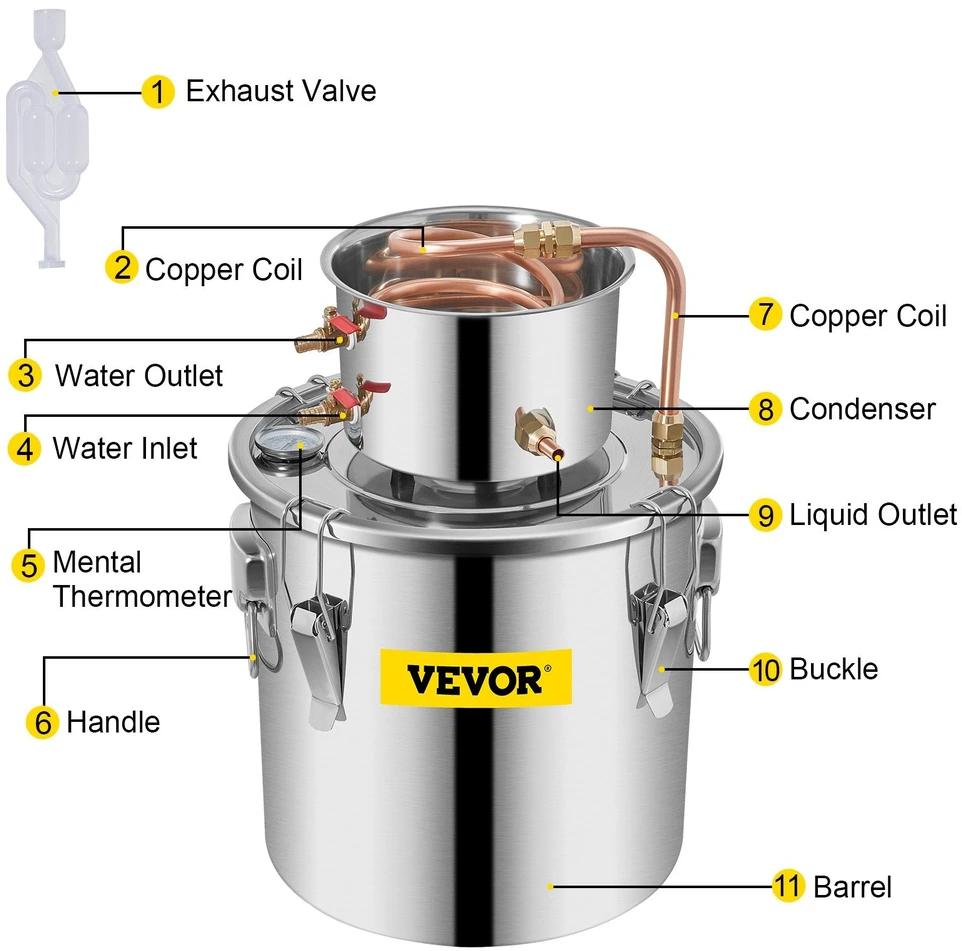 VEVOR Naminio distiliavimo rinkinys 12.5l