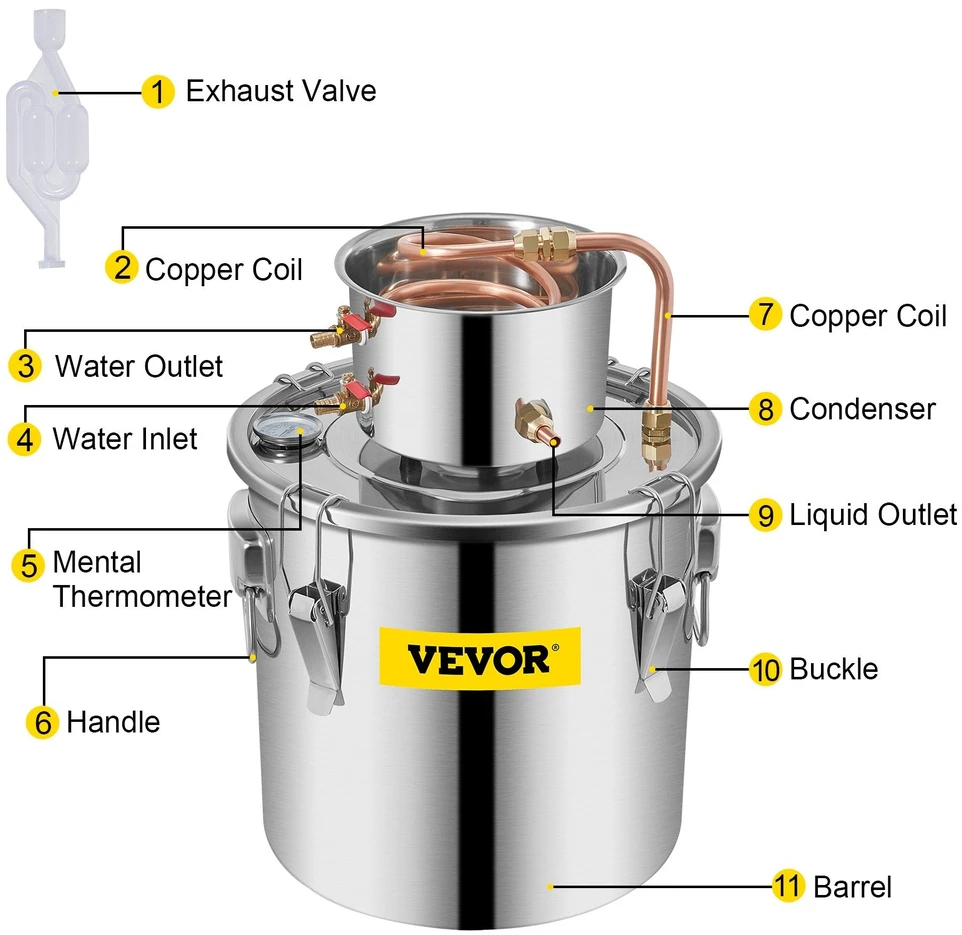 VEVOR 8,5 gal namų alaus virimo aparatas iš nerūdijančio plieno