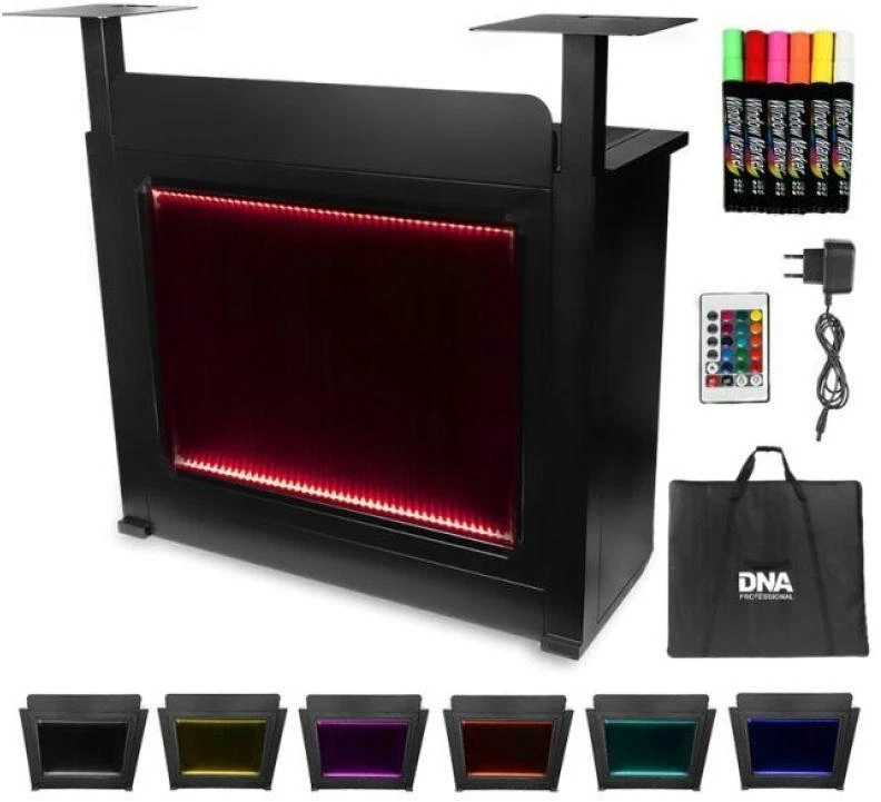 DNA Professional DJ BOOTH BK - DJ pultas su apšviečiama RGB LED panele (juodas)