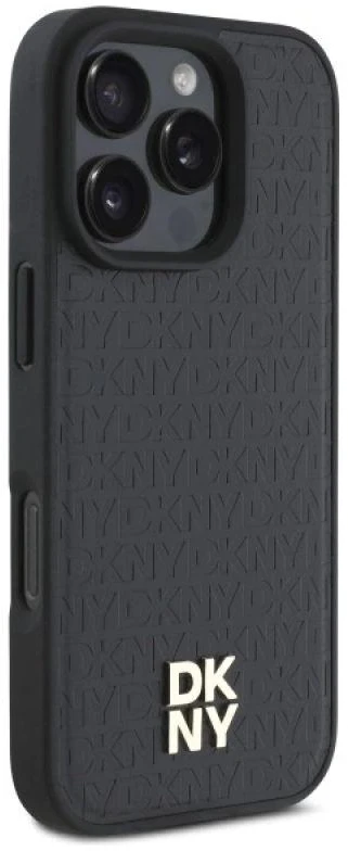 DKNY DKHMP16XPSHRPSK Apple iPhone 16 Pro Max 6.9" dėklas telefonui juodos spalvos Repeat Pattern Stack Logo MagSafe