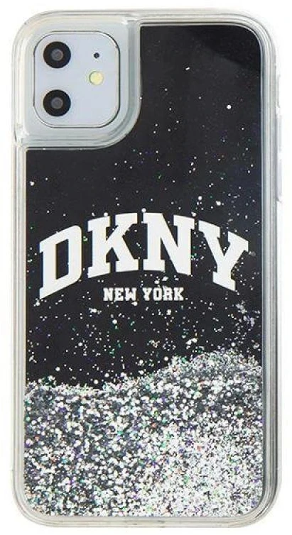 Apple iPhone 11 DKNY dėklas Liquid Glitter Big Logo (DKHCN61LBNAEK) juodos spalvos