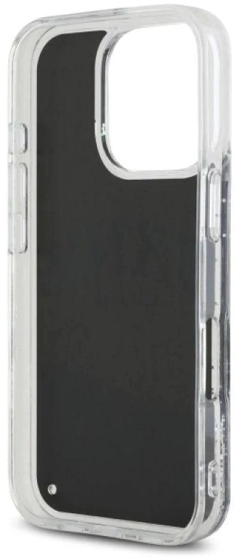DKNY DKHCP16XLBNAEK Apple iPhone 16 Pro Max 6.9″ juodos spalvos kietas dėklas Liquid Glitter Arch Logo