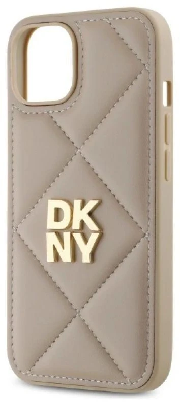 Dėklas DKNY DKHCP14SPQDSLE Apple iPhone 14 6.1" smėlio spalvos su dygsniuotu logotipu