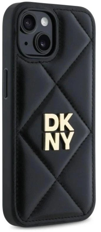 Dėklas DKNY DKHCP14SPQDSLK Apple iPhone 14 6.1″ juodos spalvos Quilted Stack Logo