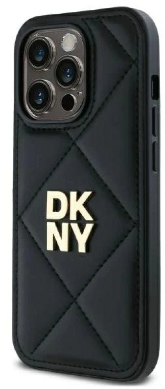 Dėklas DKNY DKHCP14LPQDSLK Apple iPhone 14 Pro 6.1″ juodos spalvos Quilted Stack Logo