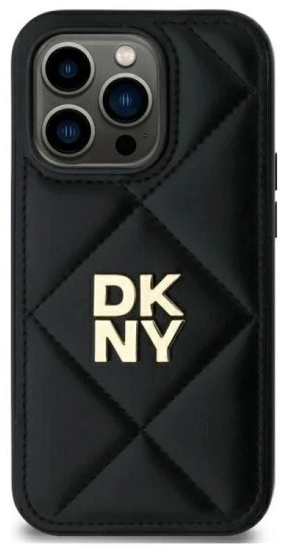 Dėklas DKNY DKHCP14LPQDSLK Apple iPhone 14 Pro 6.1″ juodos spalvos Quilted Stack Logo