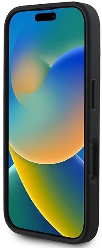 Dėklas DKNY DKHCP16SPQDSLK iPhone 16 6.1″ juodos spalvos Quilted Stack Logo
