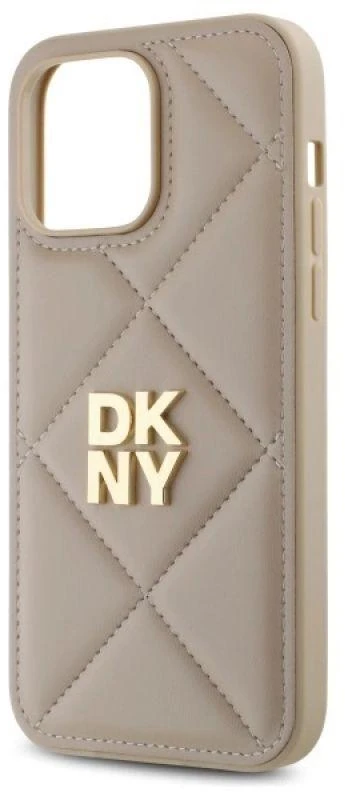 Dėklas DKNY DKHCP14XPQDSLE Apple iPhone 14 Pro Max 6.7" smėlio spalvos dygsniuotas „Quited Stack Logo“