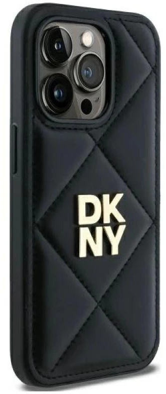 Dėklas DKNY DKHCP14XPQDSLK Apple iPhone 14 Pro Max 6.7″ juodos spalvos Quilted Stack Logo
