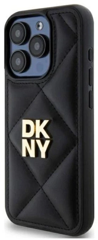 Dėklas DKNY DKHCP15XPQDSLK Apple iPhone 15 Pro Max 6.7″ juodos spalvos Quilted Stack Logo