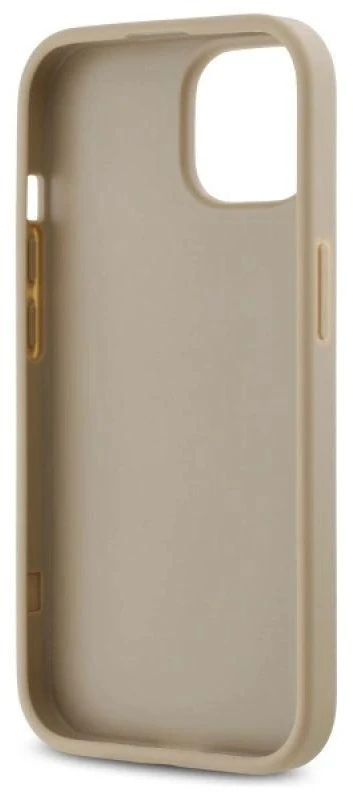 Dėklas DKNY DKHCP15SPQDSLE Apple iPhone 15 6.1" smėlio spalvos su dygsniuotu logotipu