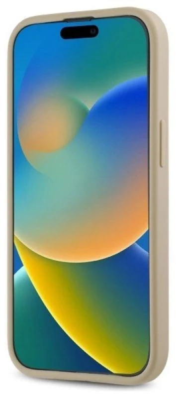 Dėklas DKNY DKHCP15SPQDSLE Apple iPhone 15 6.1" smėlio spalvos su dygsniuotu logotipu