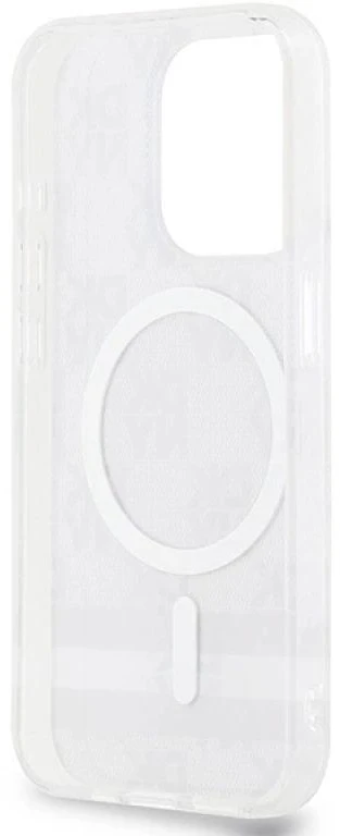 DKNY DKHMP14LHCPTSK Apple iPhone 14 Pro 6.1 inch juodos spalvos kietas dėklas IML Checkered Mono Pattern & Printed Strip