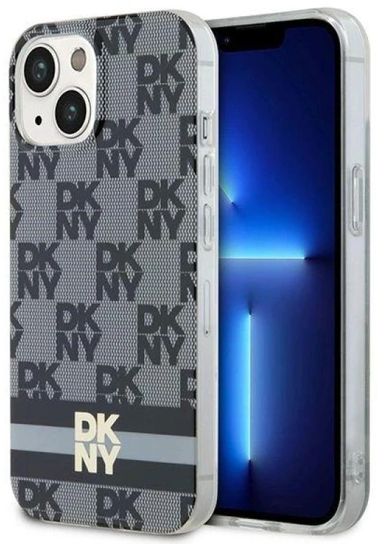 DKNY DKHMP15MHCPTSK Apple iPhone 15 Plus 14 Plus 6.7 inch juodos spalvos kietas dėklas IML Checkered Mono Pattern & Pr