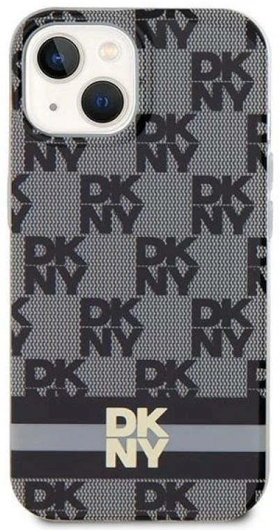 DKNY DKHMP15MHCPTSK Apple iPhone 15 Plus 14 Plus 6.7 inch juodos spalvos kietas dėklas IML Checkered Mono Pattern & Pr