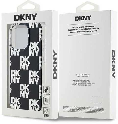 Apple iPhone 15 Pro DKNY dėklas IML Checkered Mono Pattern (DKHCP15LHDLCEK) juodos spalvos