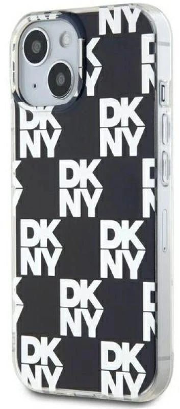 DKNY DKHCP15MHDLCEK Apple iPhone 15 Plus 14 Plus 6.7 inch juodos spalvos kietas dėklas IML Checkered Mono Pattern
