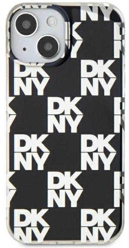 DKNY DKHCP15MHDLCEK Apple iPhone 15 Plus 14 Plus 6.7 inch juodos spalvos kietas dėklas IML Checkered Mono Pattern