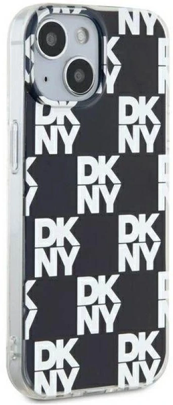 DKNY DKHCP15MHDLCEK Apple iPhone 15 Plus 14 Plus 6.7 inch juodos spalvos kietas dėklas IML Checkered Mono Pattern