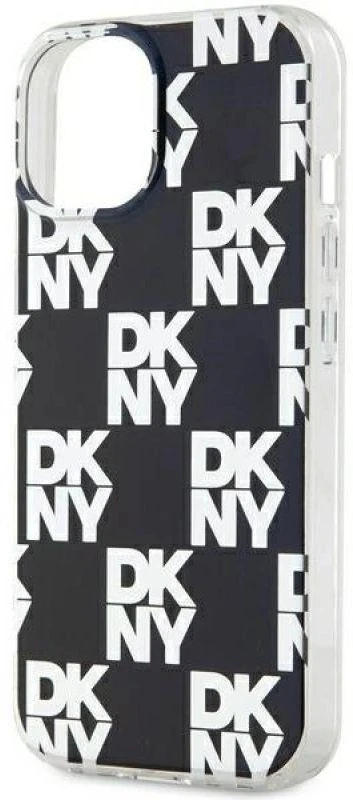 DKNY DKHCP15MHDLCEK Apple iPhone 15 Plus 14 Plus 6.7 inch juodos spalvos kietas dėklas IML Checkered Mono Pattern