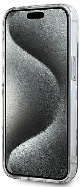 DKNY DKHCP15SHDLCEK Apple iPhone 15 14 13 6.1 inch juodos spalvos kietas dėklas IML Checkered Mono Pattern