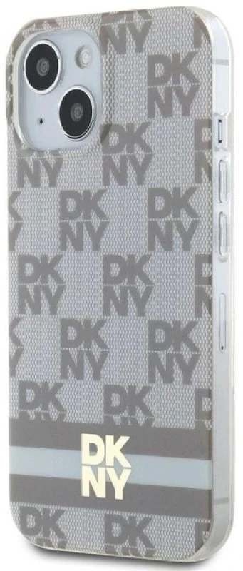 DKNY DKHMP15MHCPTSE Apple iPhone 15 Plus 14 Plus 6.7 inch beige kietas dėklas IML Checkered Mono Pattern & Pr