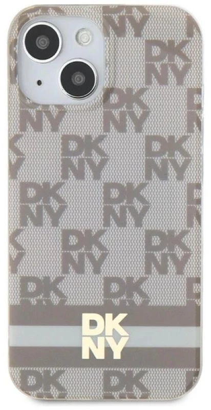 DKNY DKHMP14SHCPTSE Apple iPhone 14 15 13 6.1 inch beige kietas dėklas IML Checkered Mono Pattern & Printed