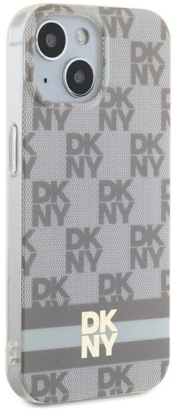 DKNY DKHMP15MHCPTSE Apple iPhone 15 Plus 14 Plus 6.7 inch beige kietas dėklas IML Checkered Mono Pattern & Pr