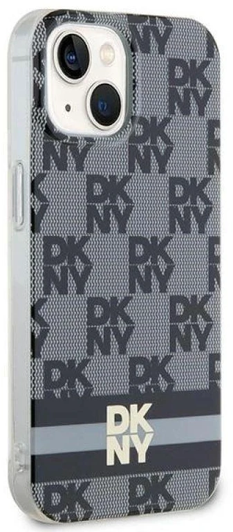 DKNY DKHMP15SHCPTSK Apple iPhone 15 14 13 6.1 inch juodos spalvos kietas dėklas IML Checkered Mono Pattern & Printed