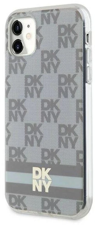 DKNY DKHMN61HCPTSE Apple iPhone 11 Xr 6.1 inch beige kietas dėklas IML Checkered Mono Pattern & Printed Strip