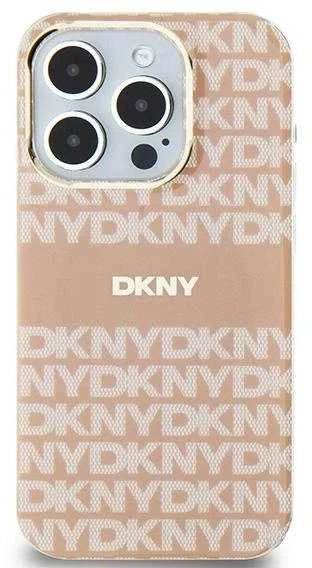 DKNY DKHMP15SHRHSEP Apple iPhone 15 14 13 6.1 inch rožinės spalvos kietas dėklas IML Mono & Stripe MagSafe