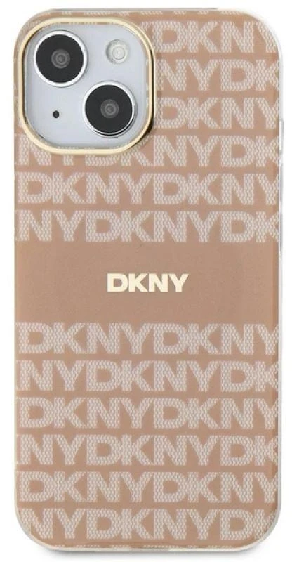 DKNY DKHMP15MHRHSEP Apple iPhone 15 Plus 14 Plus 6.7 inch rožinės spalvos kietas dėklas IML Mono & Stripe MagSafe