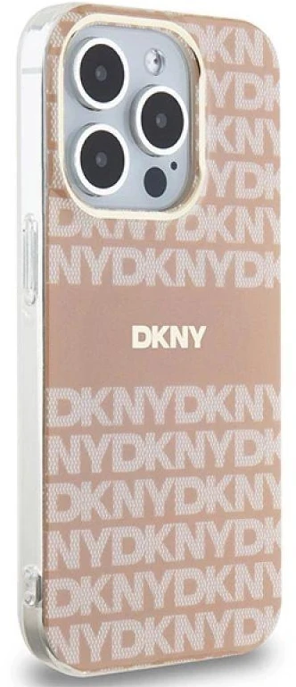 DKNY DKHMP13LHRHSEP Apple iPhone 13 Pro 13 6.1 inch rožinės spalvos kietas dėklas IML Mono & Stripe MagSafe
