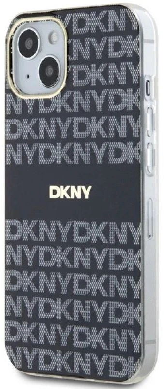 DKNY DKHMP15MHRHSEK Apple iPhone 15 Plus 14 Plus 6.7 inch juodos spalvos kietas dėklas IML Mono & Stripe MagSafe