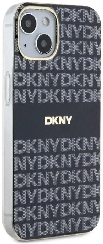 DKNY DKHMP15MHRHSEK Apple iPhone 15 Plus 14 Plus 6.7 inch juodos spalvos kietas dėklas IML Mono & Stripe MagSafe