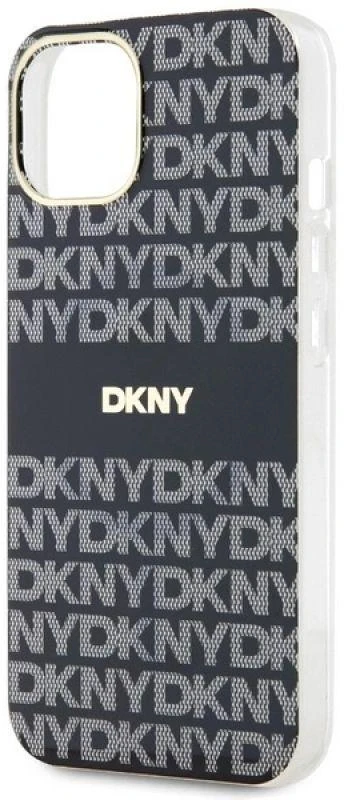 DKNY DKHMP15MHRHSEK Apple iPhone 15 Plus 14 Plus 6.7 inch juodos spalvos kietas dėklas IML Mono & Stripe MagSafe