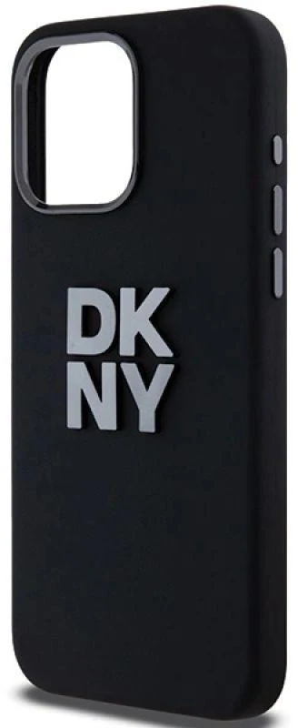 DKNY DKHCP15XSMCBSK Apple iPhone 15 Pro Max 6.7″ juodos spalvos kietas dėklas Liquid Silicone Metal Logo