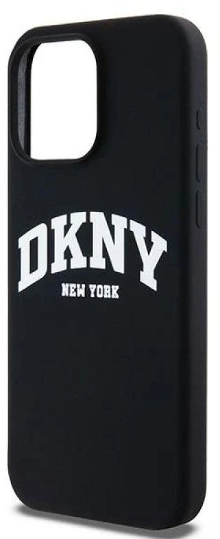 DKNY DKHMP13XSNYACH Apple iPhone 13 Pro Max 6.7″ juodos spalvos kietas dėklas Liquid Silicone baltos spalvos Printed Logo MagSafe