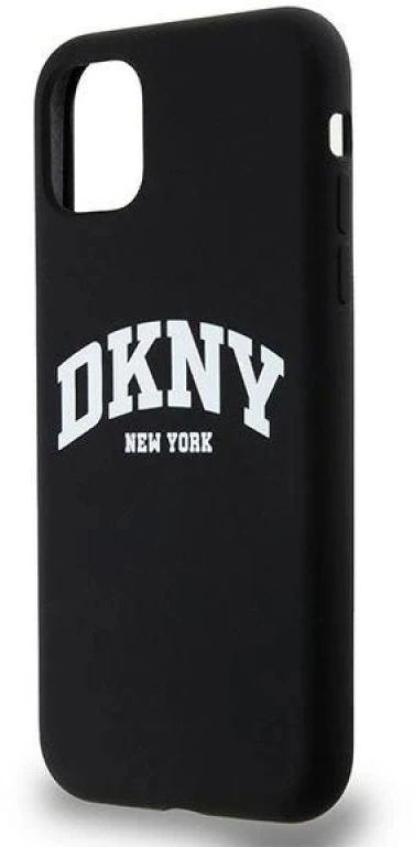 Apple iPhone 11 DKNY dėklas Liquid Silicone Baltas Printed Logo MagSafe (DKHMN61SNYACH) juodos spalvos