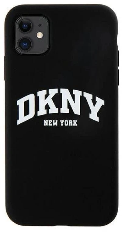 Apple iPhone 11 DKNY dėklas Liquid Silicone Baltas Printed Logo MagSafe (DKHMN61SNYACH) juodos spalvos