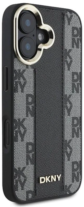 DKNY DKHMP16SPCPVSLK Apple iPhone 16 6.1″ juodos spalvos kietas dėklas Checkered Pattern Magsafe