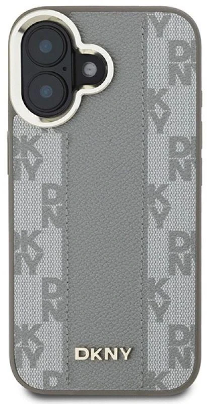 DKNY DKHMP16SPCPVSLE Apple iPhone 16 6.1″ beige kietas dėklas Checkered Pattern Magsafe