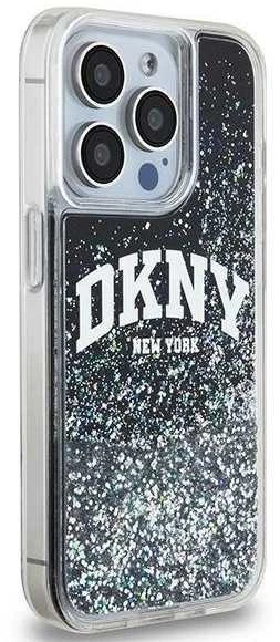Apple iPhone 14 Pro DKNY dėklas Liquid Glitter Big Logo (DKHCP14LLBNAEK) juodos spalvos