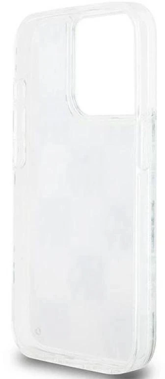 Apple iPhone 15 Pro DKNY dėklas Liquid Glitter Multilogo (DKHCP15LLCPEPT) baltos spalvos