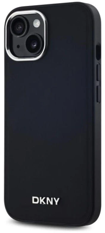 DKNY DKHMP15SPSCMCLK Apple iPhone 15 6.1″ juodos spalvos kietas dėklas Plain Logo MagSafe