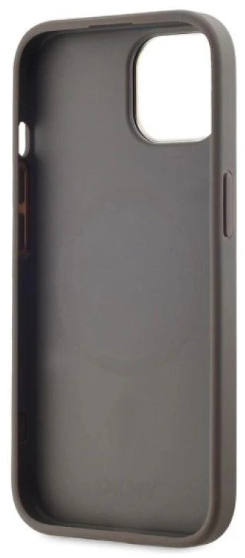 DKNY DKHMP15MPCPVSLE Apple iPhone 15 Plus 6.7″ beige kietas dėklas Leather Checkered Mono Pattern MagSafe
